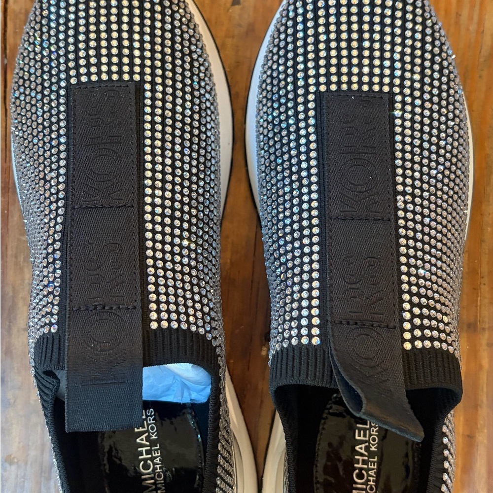 NWT Michael Kors Black and Silver Studded Sneakers
